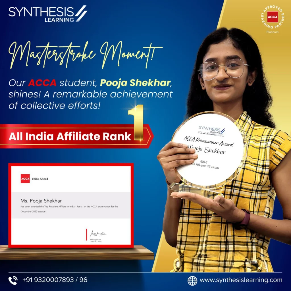 Top ACCA Affiliate - AIR 1 - Pooja Shekhar - Synthesis Learning