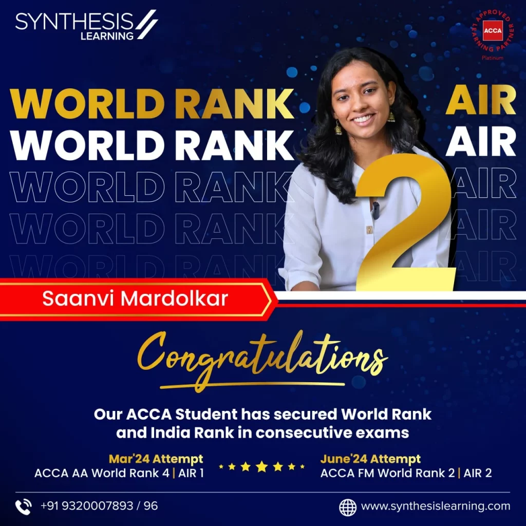 ACCA FM - Jun '24 - WR-2 - AIR-2 - Saanvi Mardolkar - Synthesis Learning